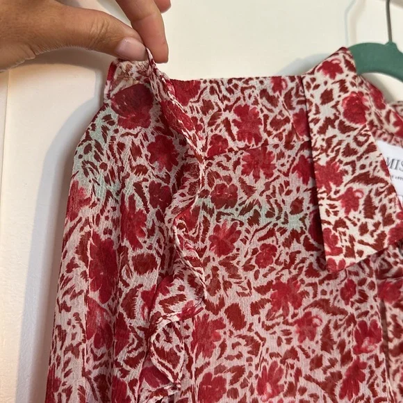 MISA red & white floral chiffon blouse - Picture 4 of 5